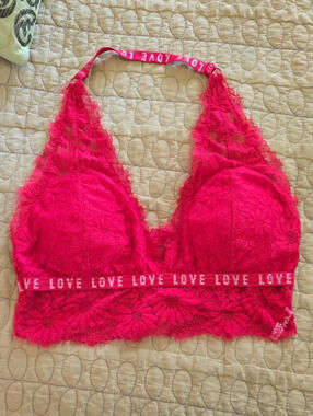 Floral Lace Halter Bralette Size Large